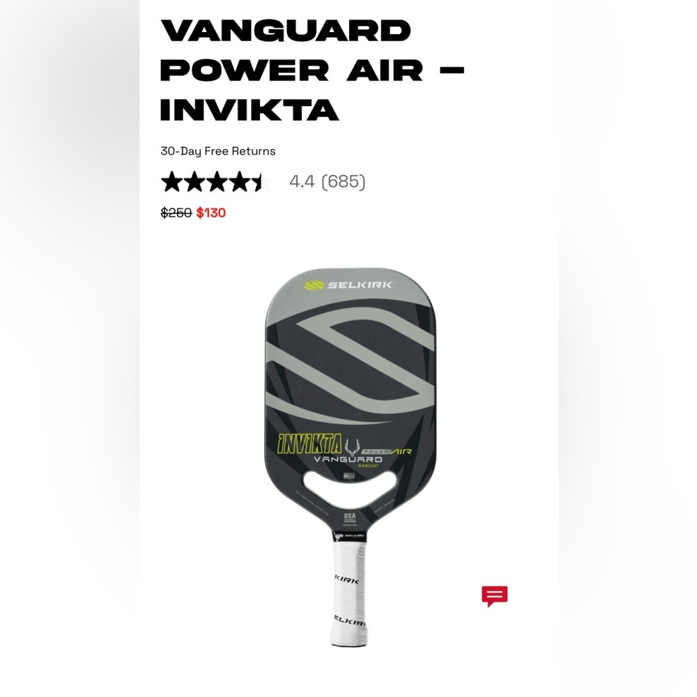 Selkirk Vanguard PowerAir - Invicta Pickleball Paddle-Shadow Gray (grey & black)